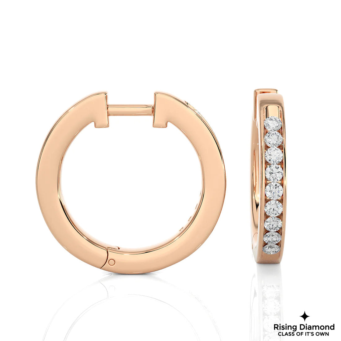 0.52 CTW Round Cut Lab Grown Diamond EF/VS Hoop Earring
