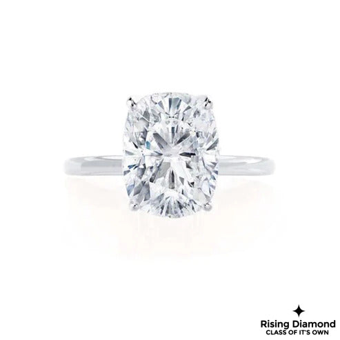 2.05 Ct Cushion Cut F-VS2 Lab Grown Diamond Solitaire Engagement Ring