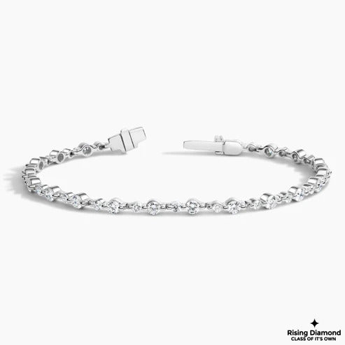 2.72 CTW Round Cut Colorless Moissanite Tennis Bracelet in Minimalist Style