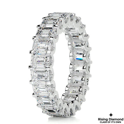 4.55 CTW Emerald Moissanite Band