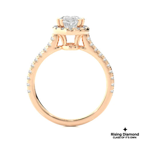 1.05 Ct Oval Cut E-VS1 Lab Grown Diamond Engagement Ring