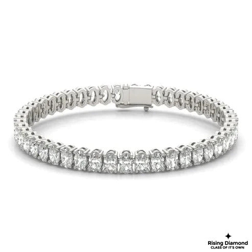 11.75 CTW Oval Cut Colorless Moissanite Tennis Bracelet