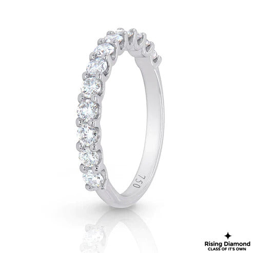 0.68 CTW Round Cut Lab Grown Diamond Half Eternity Band