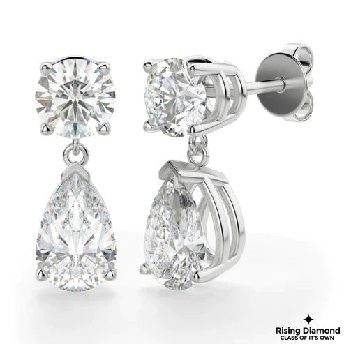2.52 CTW For Each Pear and Round F/VS1 Lab Grown Diamond Earring