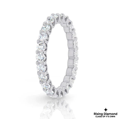 1.83 CTW Round Cut Colorless Moissanite Eternity Band