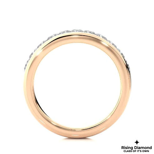 0.42 Ct Princess Cut FG-VS Lab Grown Diamond Gold Wedding Band