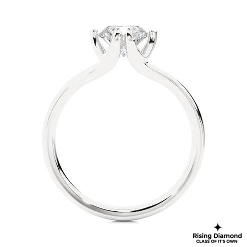 1.00 Ct Round Cut D-VS Lab Grown Diamond Gold Solitaire Engagement Ring