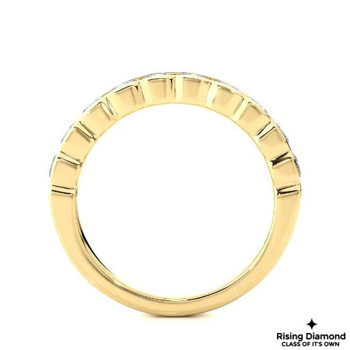 2.02 CTW Round Cut Colorless Moissanite Half Eternity Band