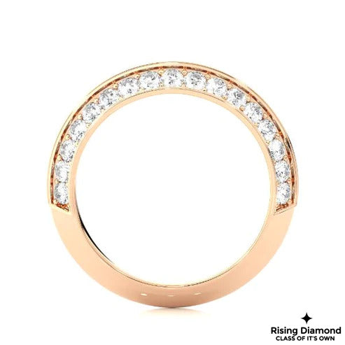 0.66 CTW Round Cut Colorless Moissanite Knife Edge Shank Band