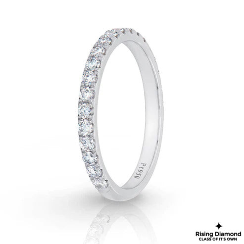 0.55 CTW Round Cut Lab Grown Diamond Half Eternity Wedding Band