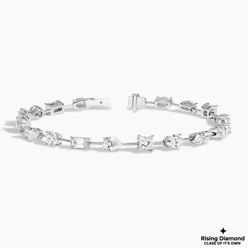 3.1 CTW Multiple Cut Moissanite Tennis Bracelet