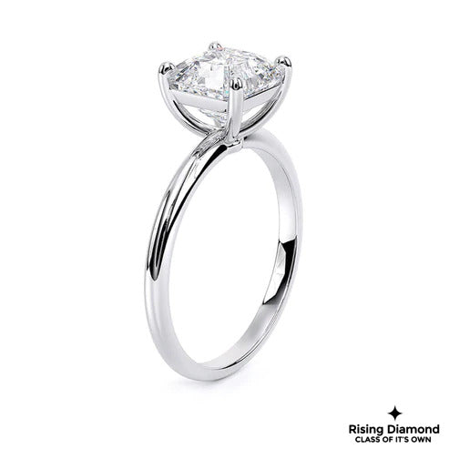 1.5 Ct Asscher E/VS2 Lab Grown Diamond Solitaire Ring
