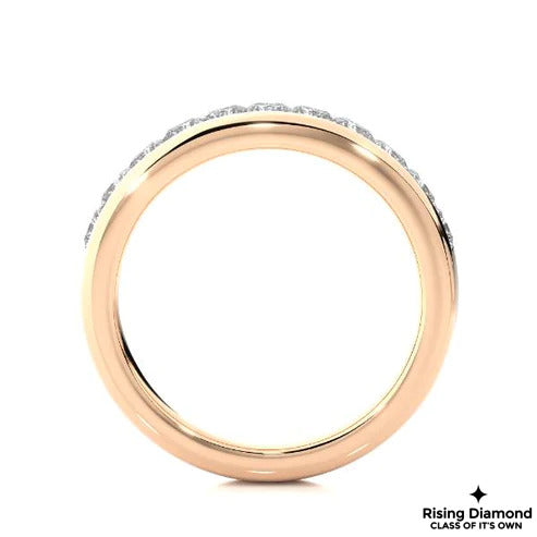 0.38 Ct Princess Cut Colorless Moissanite Gold Wedding Band