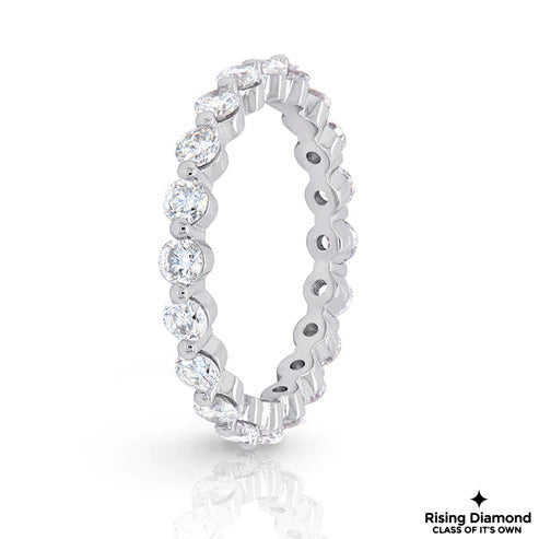 1.63 CTW Round Cut Colorless Moissanite Full Eternity Band