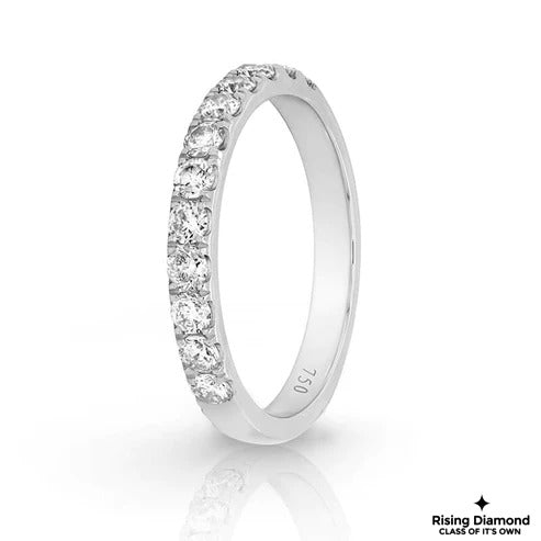 0.88 CTW Round Cut Lab Grown Diamond Half Eternity Band