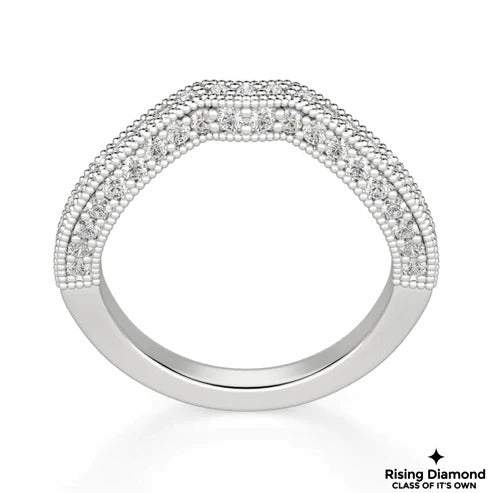 0.95 CTW Round Cut Colorless Moissanite Wedding Band