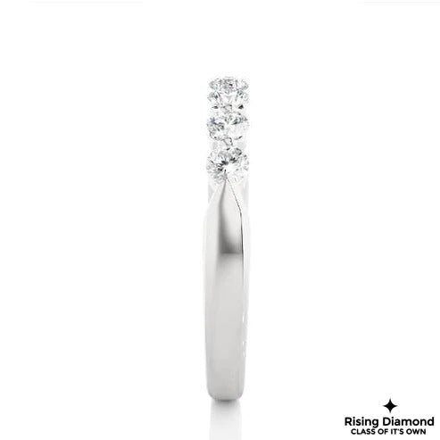 0.25 Ct Round Cut Colorless Moissanite Gold Wedding Band