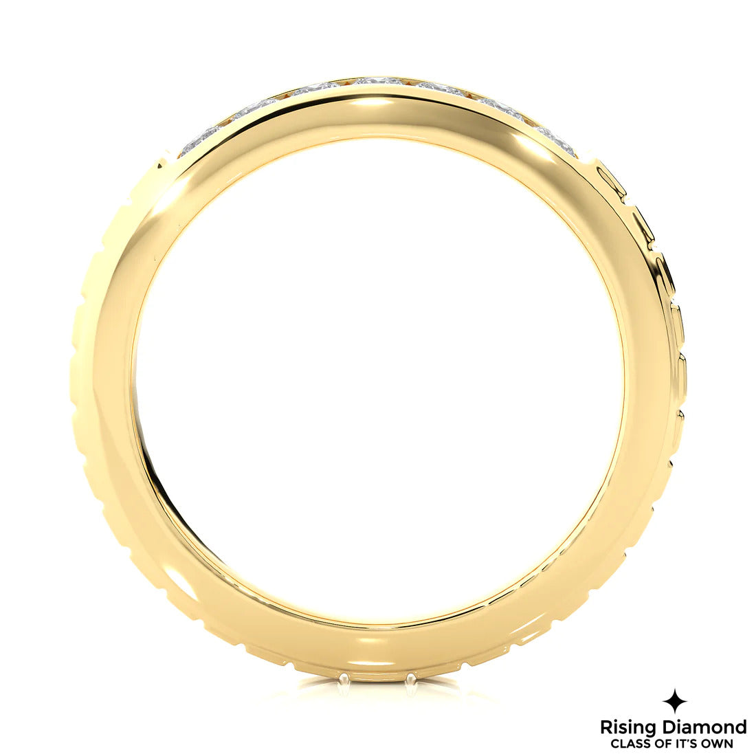 0.95 TCW Round Cut Colorless Moissanite Gold Wedding Band