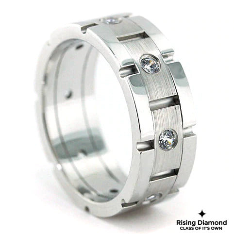 0.30 CTW Round Cut Colorless Moissanite Men's Wedding Band