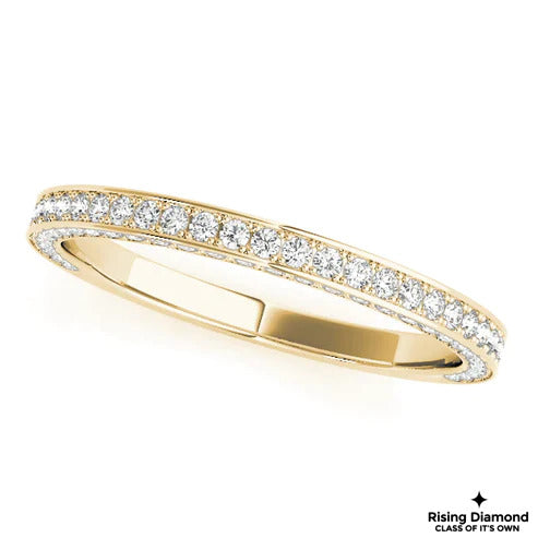 0.55 CTW Round Cut Colorless Moissanite Wedding Band