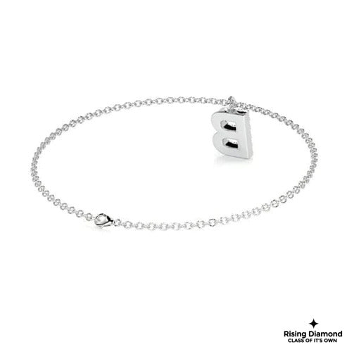 1.15 CTW Round Cut Colorless Moissanite Customize Letter Bracelet