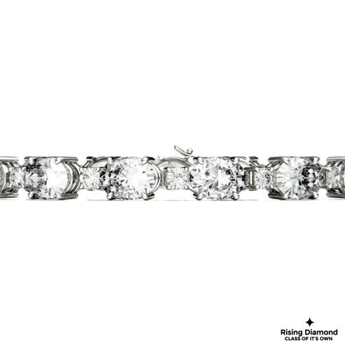 12.30 CTW Oval Cut Colorless Moissanite Tennis Bracelet