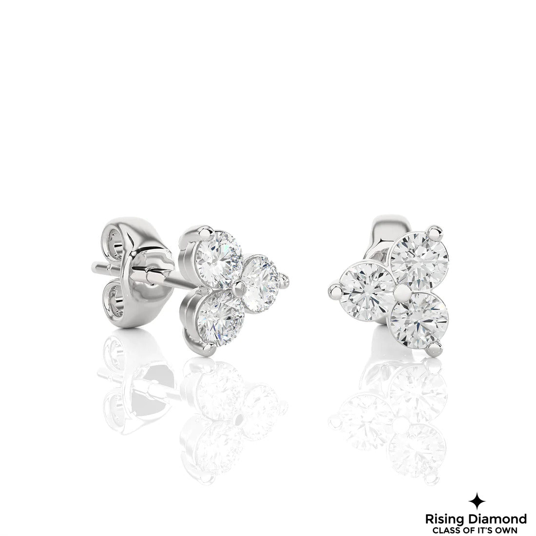 0.88 CTW Round Cut Lab Grown Diamond EF/VS Earring