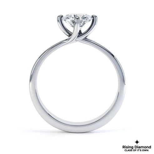 1.05 CT D/VS2 Round Cut Lab Grown Diamond Solitaire Ring