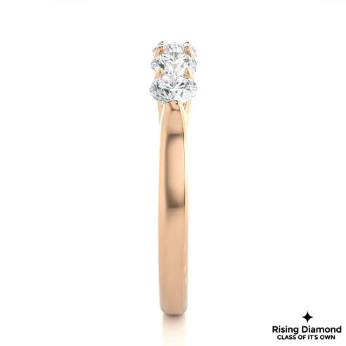 1.5 CTW Round Cut Colorless Moissanite Five Stone Band