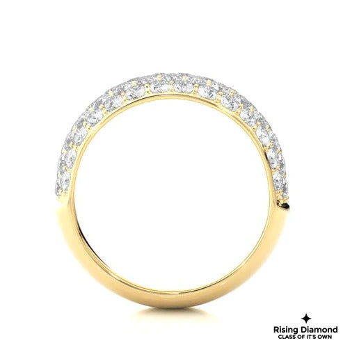 1.25 TCW Round Cut Colorless Moissanite Gold Wedding Band