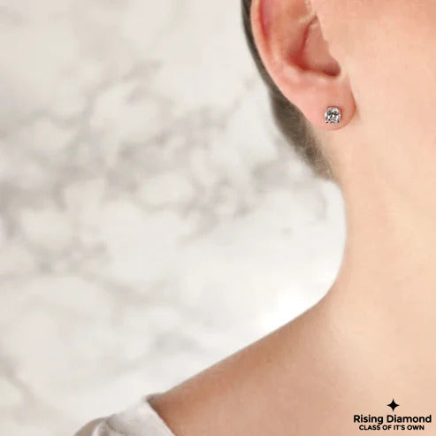 1.25 Ct Cushion For Each EF/VS Lab Grown Diamond Stud Earring