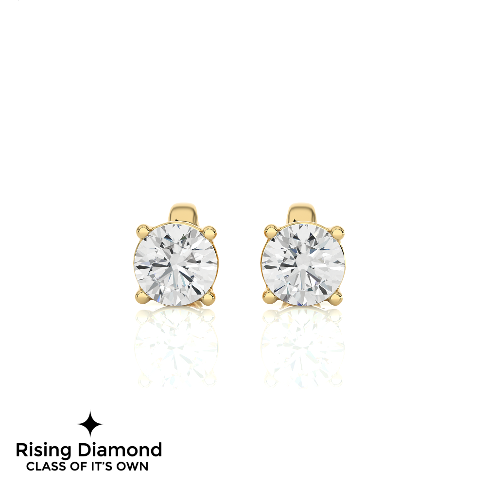 1.01 Ct For Each Round Cut Lab Grown Diamond Stud Earring