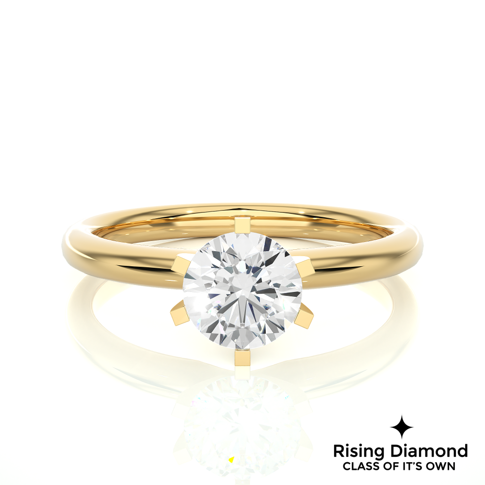 1.18 Ct Round Cut Colorless Moissanite Solitaire Engagement Ring