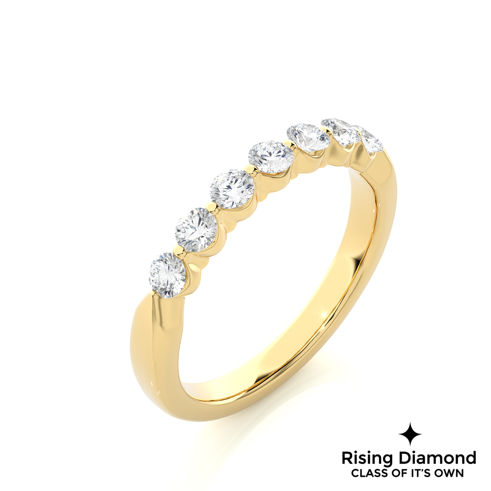 0.52 CTW Round Cut Lab Grown Diamond Eternity Wedding Band in Bubble Prong Setting