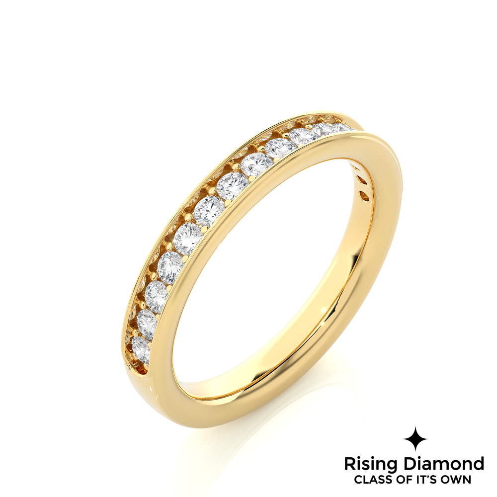 0.41 CTW Round Cut Lab Grown Diamond Half Eternity Wedding Band