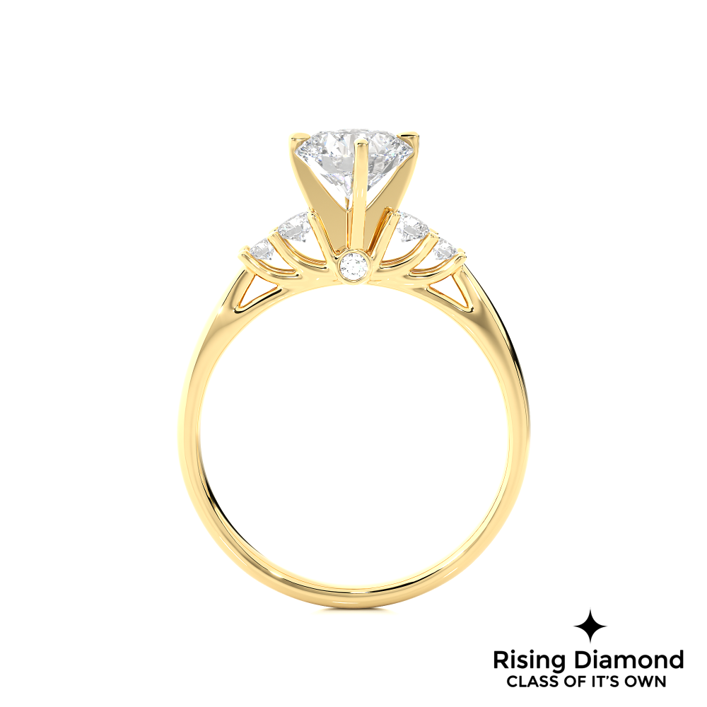 0.97 Ct Round Cut Colorless Moissanite Engagement Ring