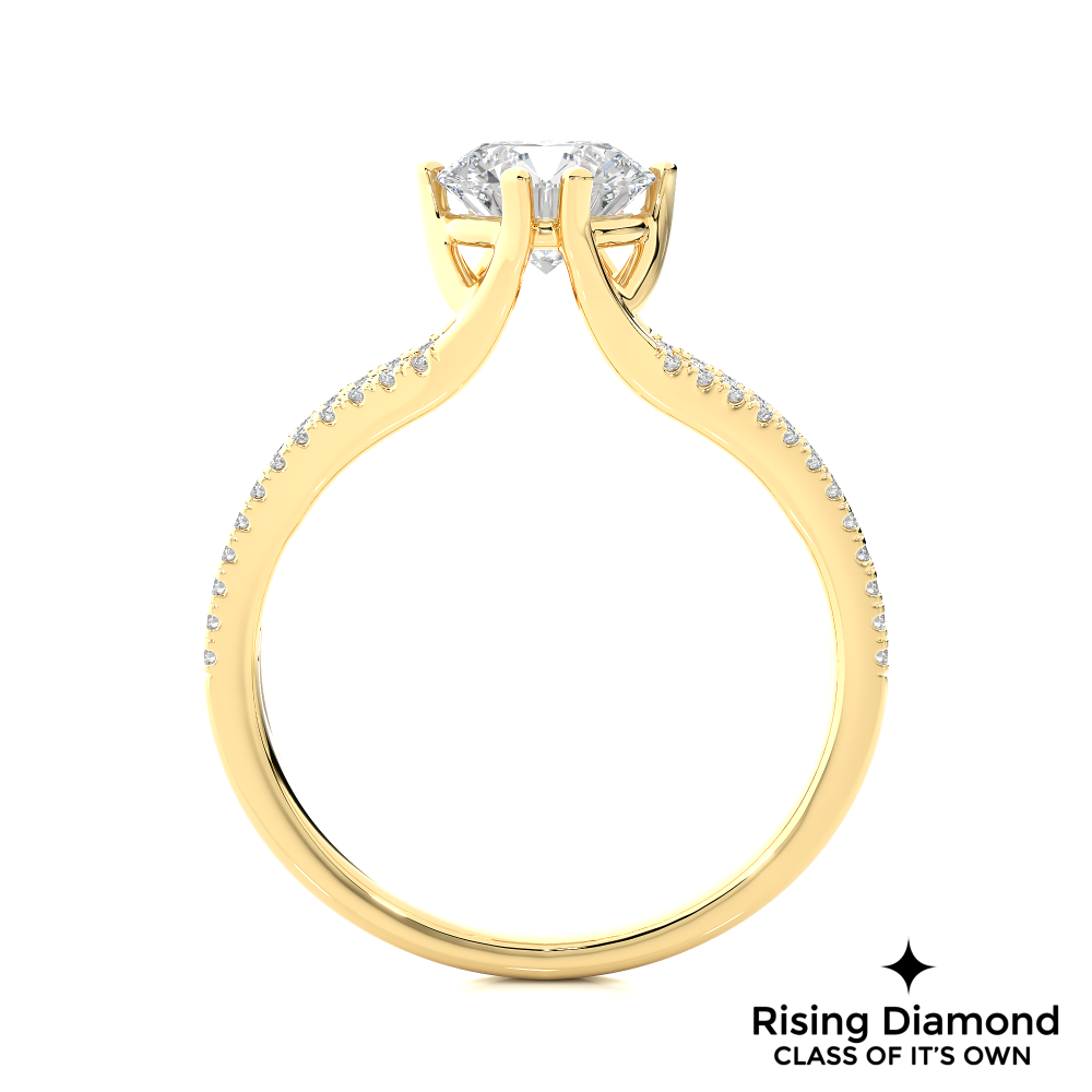 1.01 Ct Round Cut Colorless Moissanite Split Shank Engagement Ring
