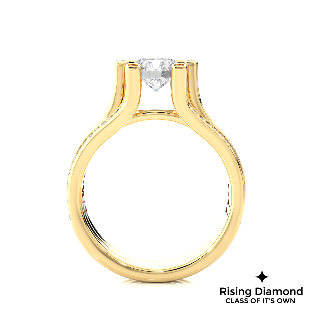 1.04 Ct Round Cut Colorless Moissanite Engagement Ring