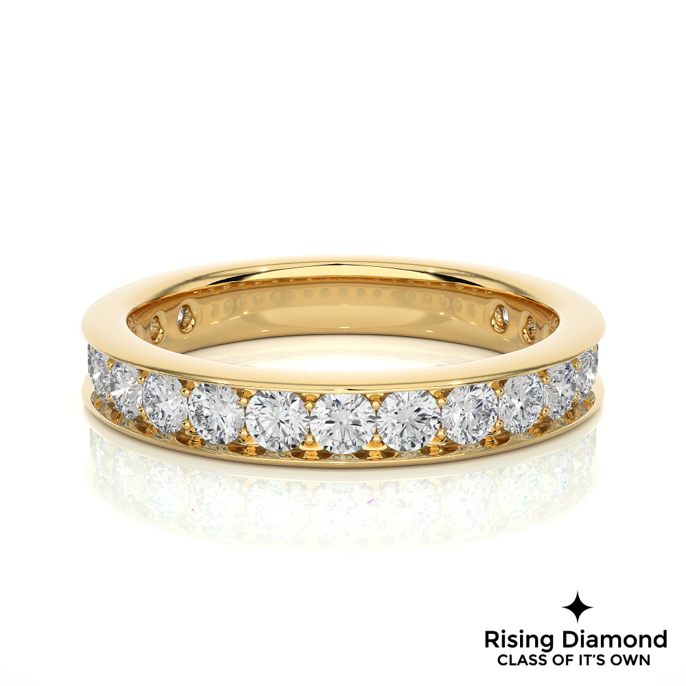 0.75 CTW Round Cut Lab Grown Diamond Eternity Wedding Band in Chanel Setting