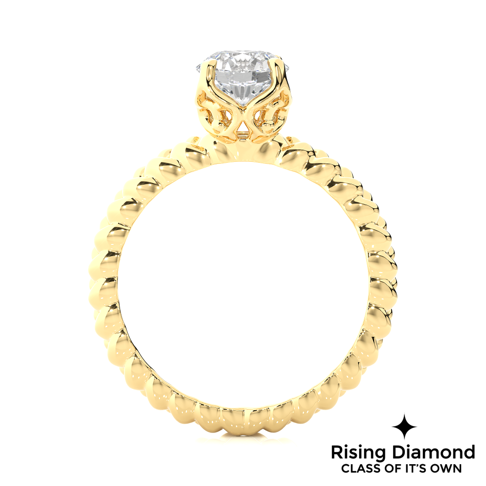 1.04 Ct Round Cut Colorless Moissanite Solitaire Engagement Ring