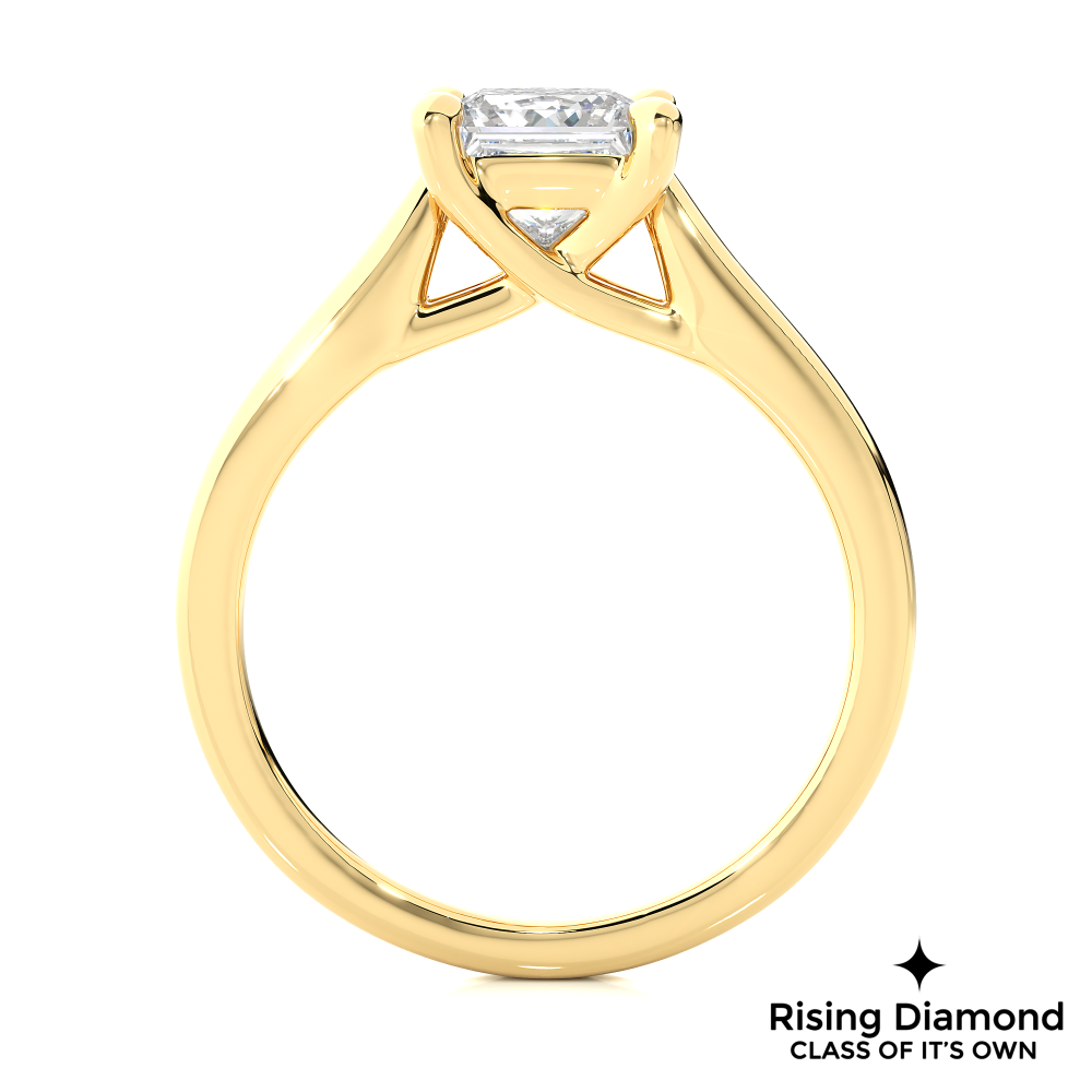 1.45 Ct Princess Cut Colorless Moissanite Solitaire Engagement Ring