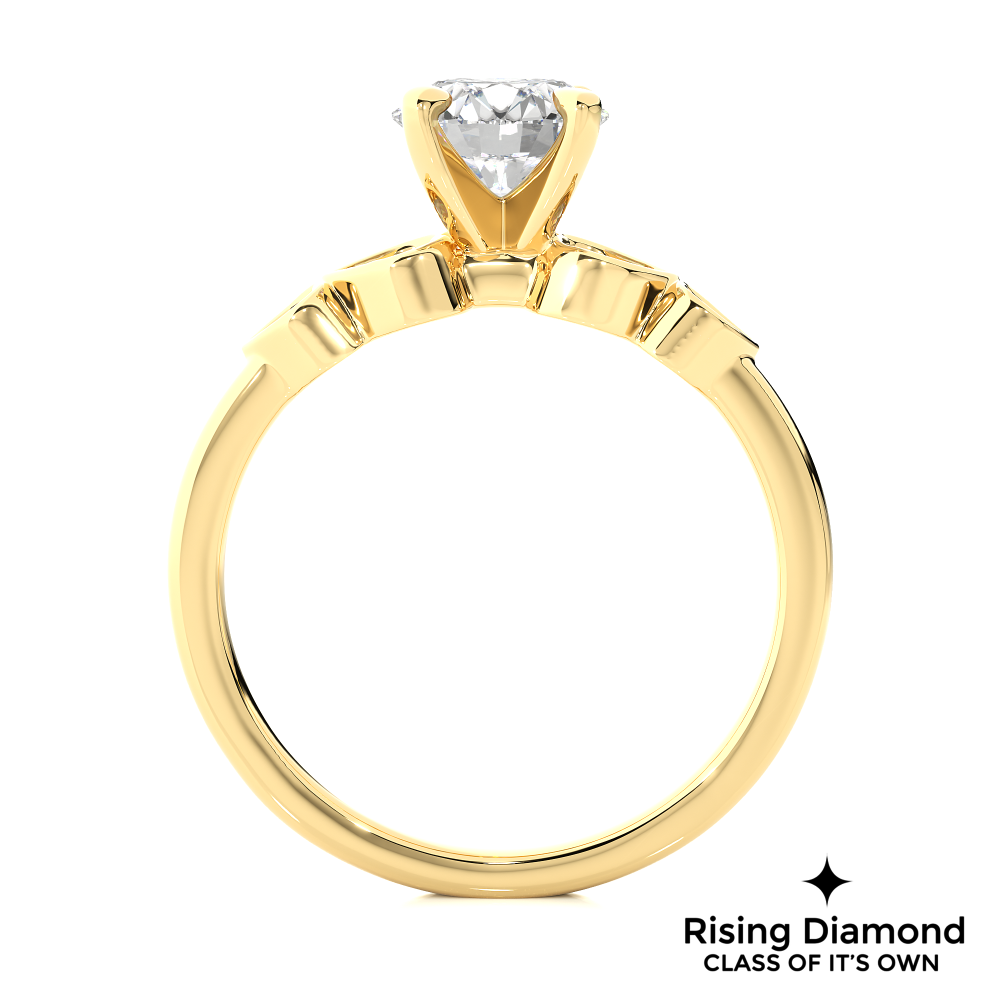 1.55 Ct Round Cut Colorless Moissanite Engagement Ring