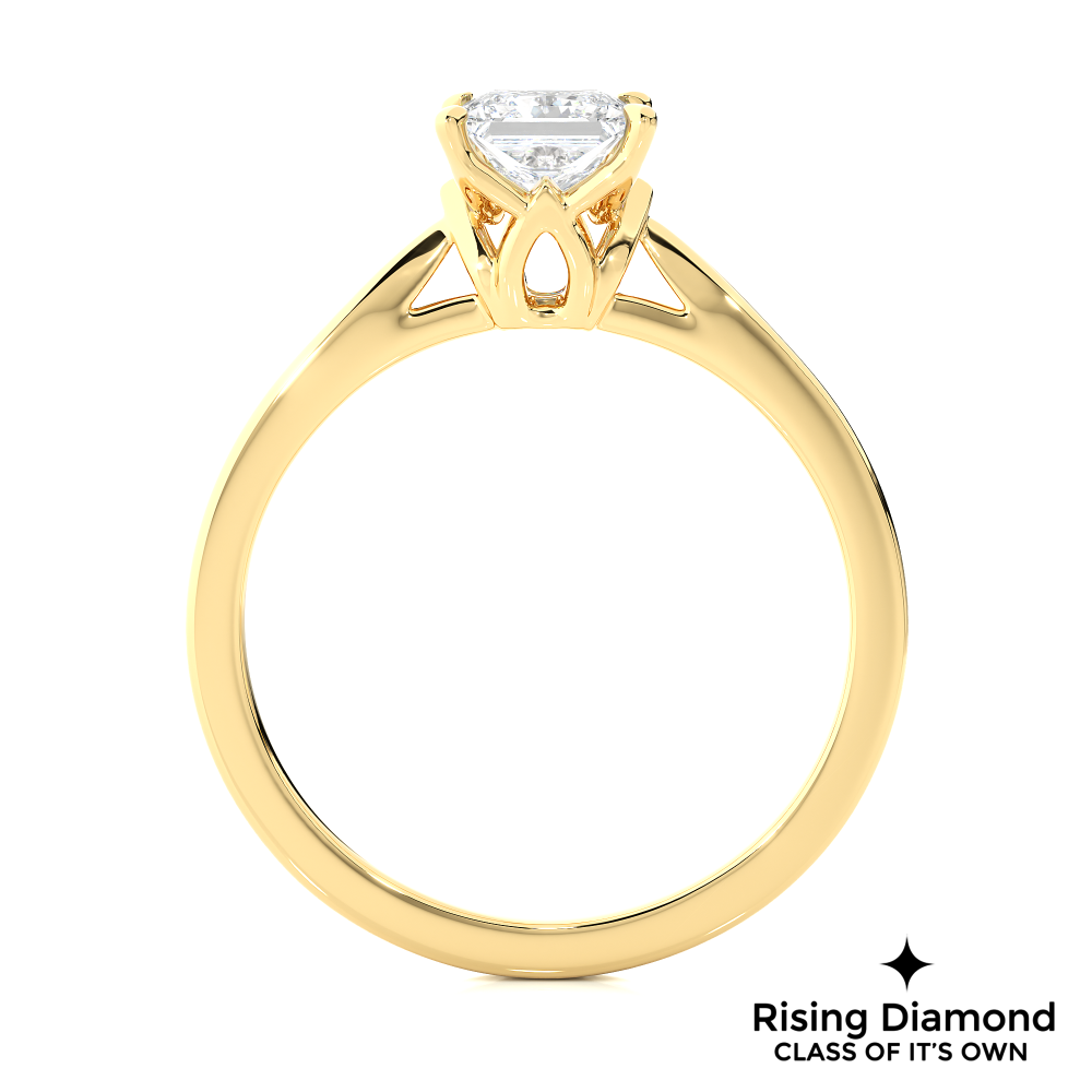 1.01 Ct Princess Cut Colorless Moissanite Solitaire Engagement Ring