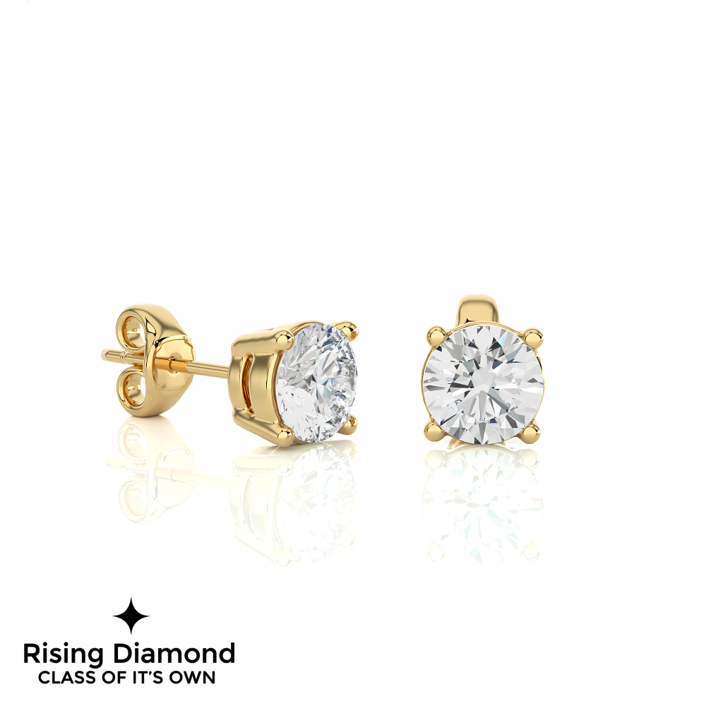 1.01 Ct For Each Round Cut Lab Grown Diamond Stud Earring