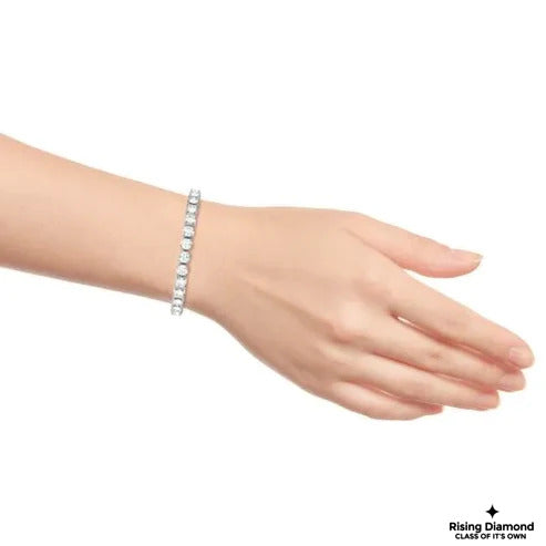 12.00 CTW Round Cut Colorless Moissanite Tennis Bracelet