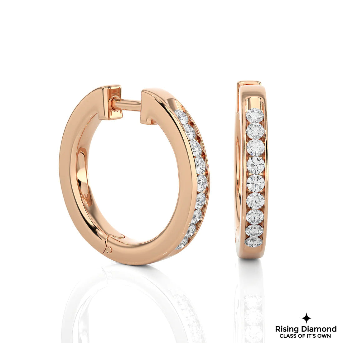 0.52 CTW Round Cut Lab Grown Diamond EF/VS Hoop Earring