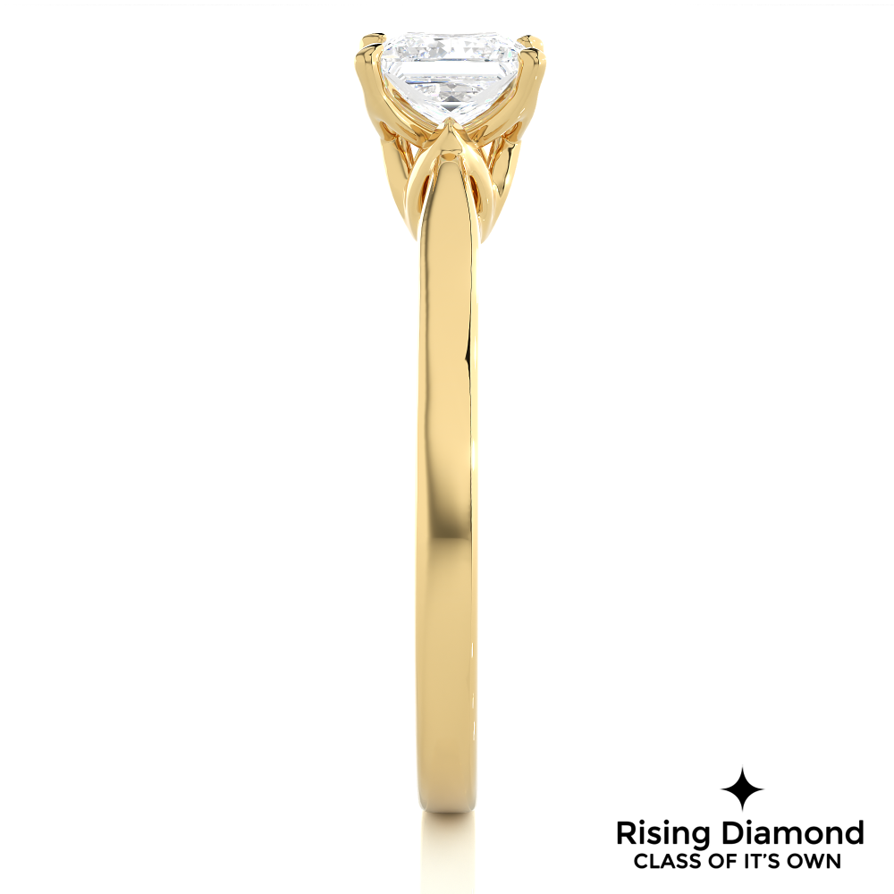 1.01 Ct Princess Cut Colorless Moissanite Solitaire Engagement Ring