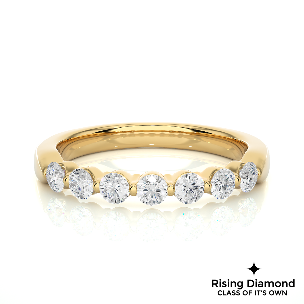 0.52 CTW Round Cut Lab Grown Diamond Eternity Wedding Band in Bubble Prong Setting