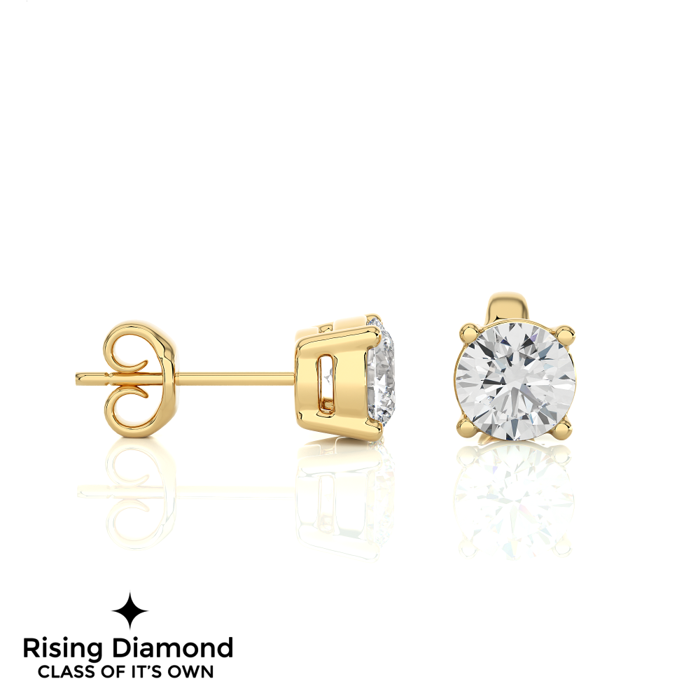 1.01 Ct For Each Round Cut Lab Grown Diamond Stud Earring