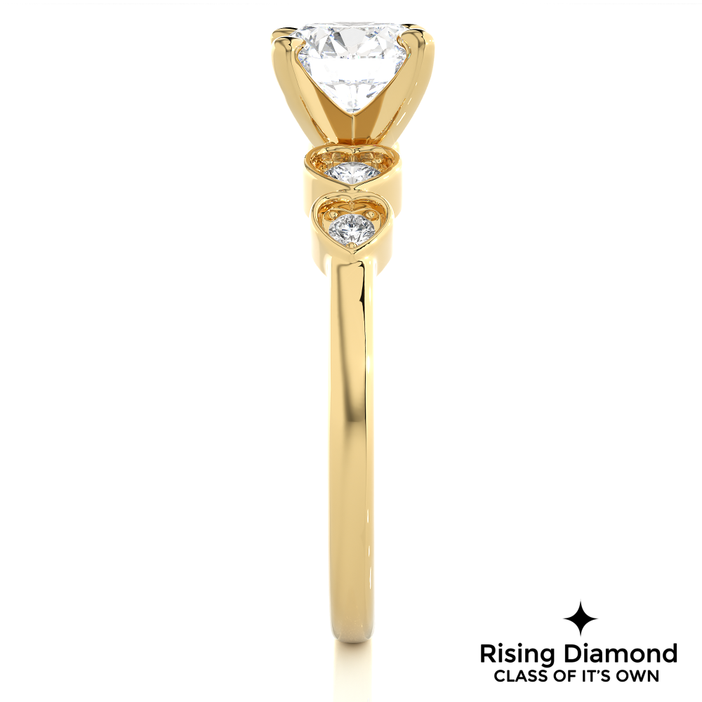 1.55 Ct Round Cut Colorless Moissanite Engagement Ring